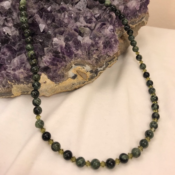 Kambaba Jasper, Pearl and Sterling Silver Necklace - Picture 5 of 8